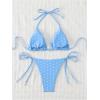 imageSOLY HUX Womens Polka Dots Print Bathing Suit Halter Triangle Tie Side Bikini Sets Two Piece SwimsuitBlue Polka Dots