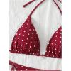 imageSOLY HUX Womens Polka Dots Print Bathing Suit Halter Triangle Tie Side Bikini Sets Two Piece SwimsuitBurgundy Polka Dots