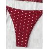 imageSOLY HUX Womens Polka Dots Print Bathing Suit Halter Triangle Tie Side Bikini Sets Two Piece SwimsuitBurgundy Polka Dots