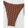 imageSOLY HUX Womens Polka Dots Print Bathing Suit Halter Triangle Tie Side Bikini Sets Two Piece SwimsuitCoffee Brown Polka Dots