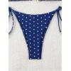 imageSOLY HUX Womens Polka Dots Print Bathing Suit Halter Triangle Tie Side Bikini Sets Two Piece SwimsuitDark Blue Polka Dots