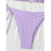 imageSOLY HUX Womens Polka Dots Print Bathing Suit Halter Triangle Tie Side Bikini Sets Two Piece SwimsuitPurple Polka Dots