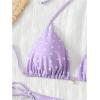 imageSOLY HUX Womens Polka Dots Print Bathing Suit Halter Triangle Tie Side Bikini Sets Two Piece SwimsuitPurple Polka Dots