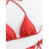 imageSOLY HUX Womens Polka Dots Print Bathing Suit Halter Triangle Tie Side Bikini Sets Two Piece SwimsuitRed Polka Dots