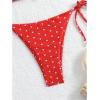 imageSOLY HUX Womens Polka Dots Print Bathing Suit Halter Triangle Tie Side Bikini Sets Two Piece SwimsuitRed Polka Dots