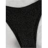 imageSOLY HUX Womens Sexy Halter Triangle Bikini Set Tie String Swimsuit High Cut Thong Two Piece Bathing SuitPure Black