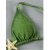 imageSOLY HUX Womens Sexy Halter Triangle Bikini Set Tie String Swimsuit High Cut Thong Two Piece Bathing SuitPure Green