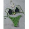 imageSOLY HUX Womens Sexy Halter Triangle Bikini Set Tie String Swimsuit High Cut Thong Two Piece Bathing SuitPure Green