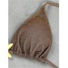 imageSOLY HUX Womens Sexy Halter Triangle Bikini Set Tie String Swimsuit High Cut Thong Two Piece Bathing SuitPure Khaki