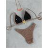 imageSOLY HUX Womens Sexy Halter Triangle Bikini Set Tie String Swimsuit High Cut Thong Two Piece Bathing SuitPure Khaki