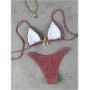 imageSOLY HUX Womens Sexy Halter Triangle Bikini Set Tie String Swimsuit High Cut Thong Two Piece Bathing SuitPure Red