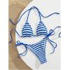 imageSOLY HUX Womens Striped Halter Triangle Swimsuit Tie Side String Bikini Set 2 Piece Bathing SuitBlue and White