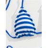 imageSOLY HUX Womens Striped Halter Triangle Swimsuit Tie Side String Bikini Set 2 Piece Bathing SuitBlue and White