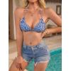 imageSOLY HUX Womens Triangle Bikini Tops Halter String Bathing Suit Tops Sexy Swimsuit TopBlue and White