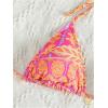 imageSOLY HUX Womens Triangle Bikini Tops Halter String Bathing Suit Tops Sexy Swimsuit TopPink and Orange