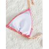 imageSOLY HUX Womens Triangle Bikini Tops Halter String Bathing Suit Tops Sexy Swimsuit TopPink and Orange