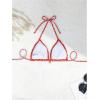 imageSOLY HUX Womens Triangle Bikini Tops Halter String Bathing Suit Tops Sexy Swimsuit TopRed and White