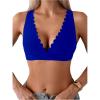 imageSOLY HUX Womens Deep V Neck Bikini Top Push Up Padded Swimsuit Top Bathing SuitsRoyal Blue