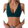imageSOLY HUX Womens Deep V Neck Bikini Top Push Up Padded Swimsuit Top Bathing SuitsTeal Blue