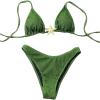 imageSOLY HUX Womens Sexy Halter Triangle Bikini Set Tie String Swimsuit High Cut Thong Two Piece Bathing SuitPure Green