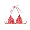 imageSOLY HUX Womens Triangle Bikini Tops Halter String Bathing Suit Tops Sexy Swimsuit TopRed and White