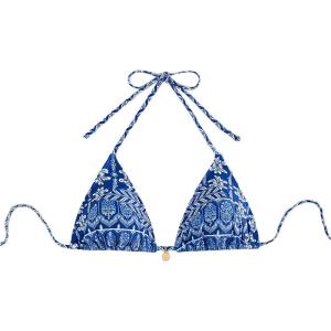 imageSOLY HUX Womens Triangle Bikini Tops Halter String Bathing Suit Tops Sexy Swimsuit TopBlue and White