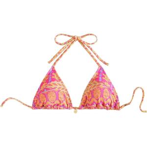 imageSOLY HUX Womens Triangle Bikini Tops Halter String Bathing Suit Tops Sexy Swimsuit TopPink and Orange