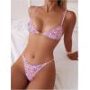 imageSOLY HUX Bathing Suit for Women Floral Print Tie Back Bikini Sets Two Piece SwimsuitMulticoloured Floral