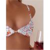 imageSOLY HUX Bathing Suit for Women Floral Print Tie Back Bikini Sets Two Piece SwimsuitWhite Floral