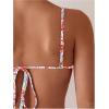 imageSOLY HUX Bathing Suit for Women Floral Print Tie Back Bikini Sets Two Piece SwimsuitWhite Floral