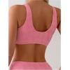 imageSOLY HUX Bathing Suit for Women Scoop Neck Bikini Sets Two Piece SwimsuitPlain Pink