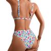 imageSOLY HUX Bikini Sets for Women Floral Print Scallop Trim Swimsuit Two Piece Bathing SuitsMulticoloured Floral