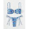 imageSOLY HUX Bikini Sets for Women Floral Print Tie Side Bathing Suits Two Piece SwimsuitBlue Floral