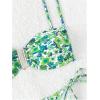 imageSOLY HUX Bikini Sets for Women Floral Print Tie Side Bathing Suits Two Piece SwimsuitGreen Floral
