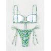 imageSOLY HUX Bikini Sets for Women Floral Print Tie Side Bathing Suits Two Piece SwimsuitGreen Floral