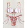 imageSOLY HUX Bikini Sets for Women Floral Print Tie Side Bathing Suits Two Piece SwimsuitMulticoloured Floral