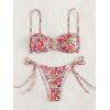 imageSOLY HUX Bikini Sets for Women Floral Print Tie Side Bathing Suits Two Piece SwimsuitMulticoloured Floral