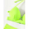 imageSOLY HUX Bikini Sets for Women Fringe Hem Push Up Halter Swimsuit Two Piece Bathing SuitsSolid Lime Green