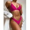 imageSOLY HUX Bikini Sets for Women Sexy Triangle High Cut Bikini Bathing Suits 2 Piece SwimsuitSolid Hot Pink