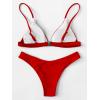 imageSOLY HUX Bikini Sets for Women Sexy Triangle High Cut Bikini Bathing Suits 2 Piece SwimsuitSolid Red