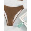 imageSOLY HUX Bikini Sets for Women Solid Textured Bikini Bathing Suits 2 Piece SwimsuitMocha Brown Plain