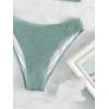 imageSOLY HUX Bikini Sets for Women Solid Textured Bikini Bathing Suits 2 Piece SwimsuitPlain Mint Green