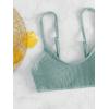 imageSOLY HUX Bikini Sets for Women Solid Textured Bikini Bathing Suits 2 Piece SwimsuitPlain Mint Green