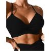 imageSOLY HUX Bikini Sets for Women Twist Front High Waisted Swimsuit Two Piece Bathing SuitsSolid Black