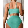 imageSOLY HUX Bikini Sets for Women Twist Front High Waisted Swimsuit Two Piece Bathing SuitsSolid Mint Green