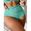 imageSOLY HUX Bikini Sets for Women Twist Front High Waisted Swimsuit Two Piece Bathing SuitsSolid Mint Green