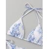 imageSOLY HUX Womens 2 Piece Bikini Set Halter String Triangle Tie Side Swimsuit Bathing SuitsBlue and White Floral