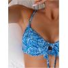 imageSOLY HUX Womens 2 Piece Bikini Sets Boho Floral Print Underwire Swimsuit Tie Front Cut Out Bathing SuitBlue Floral