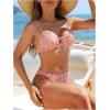 imageSOLY HUX Womens 2 Piece Bikini Sets Boho Floral Print Underwire Swimsuit Tie Front Cut Out Bathing SuitMulticoloured Floral