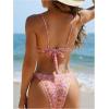 imageSOLY HUX Womens 2 Piece Bikini Sets Boho Floral Print Underwire Swimsuit Tie Front Cut Out Bathing SuitMulticoloured Floral